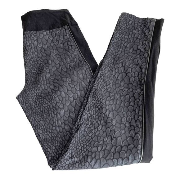 Lisette L Montreal Gray Print Black Trim Skinny Slim Leg Ankle Pants Trousers 2 - Picture 1 of 11